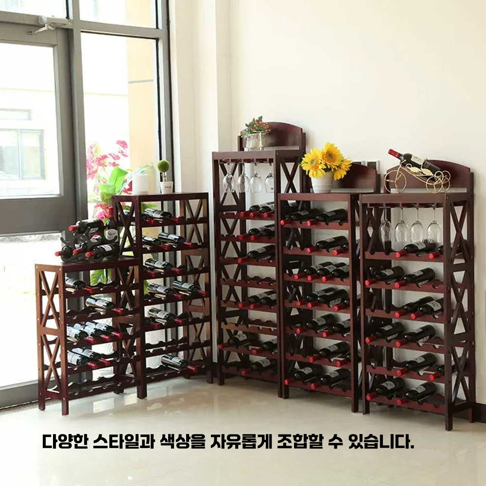 와인진열장 거치대 위스키 인테리어 술 수납장 주류 A모델(색상 디자인 사진참조-25병보관) - 상세 이미지 2