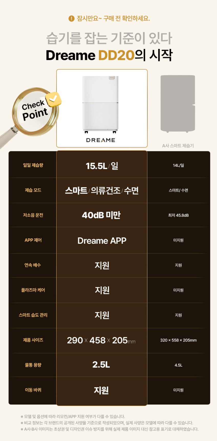 드리미 DD20 제습기 15.5L 자동건조 습기제거 저소음 드레스룸 원룸 거실 습도조절 장마철 판매처 상세 정보 이미지 3