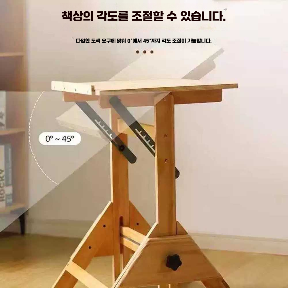 이젤 책상 취미 미술 스케치 접이식 각도조절 전문가 테이블45x60 - 상세 이미지 5