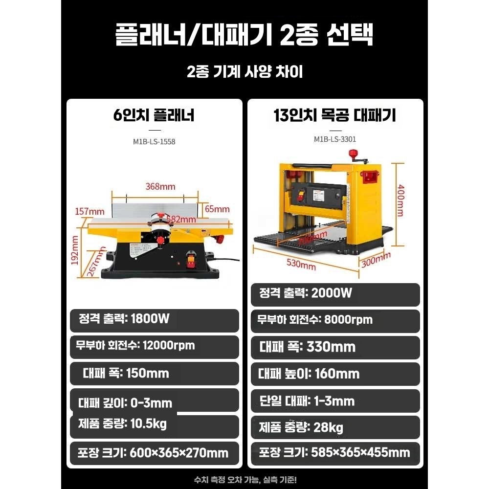 목공 대패 13인치 전동 탁상 평대패기 목재 가공 샌더 13인치 대패 - 상세 이미지 5