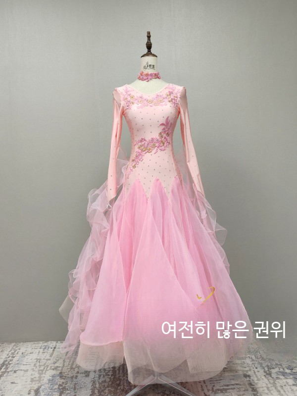 왈츠복 댄스복 드레스 여성 탱고 의상 무용 공연 치마 - 상세 이미지 5