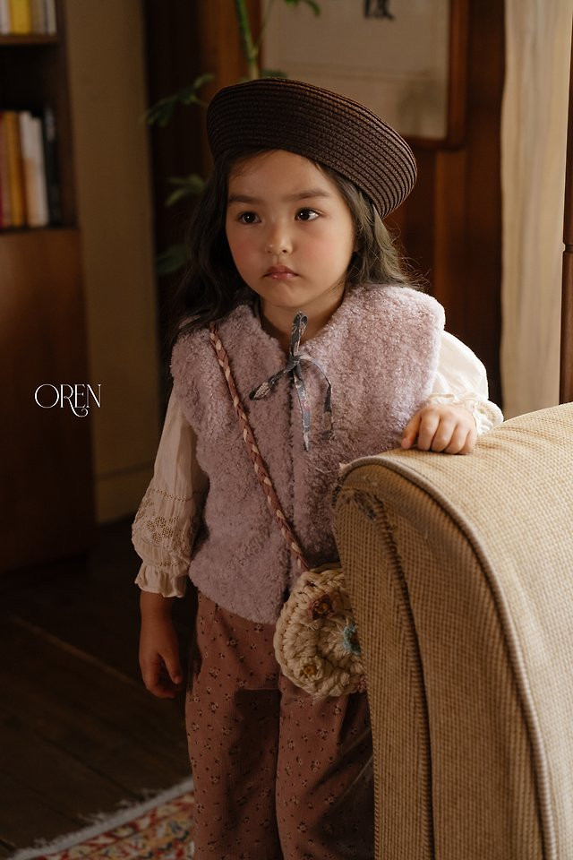 오렌 26가을 라벤더 베어 조끼 2온스 유아 키즈 부클 퍼 베스트 이미지 7