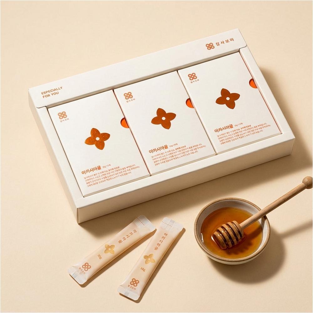 아카시아꿀 스틱꿀 선물세트 개별포장 벌꿀 스틱 명절 답례품 단체선물 - 상품 이미지
