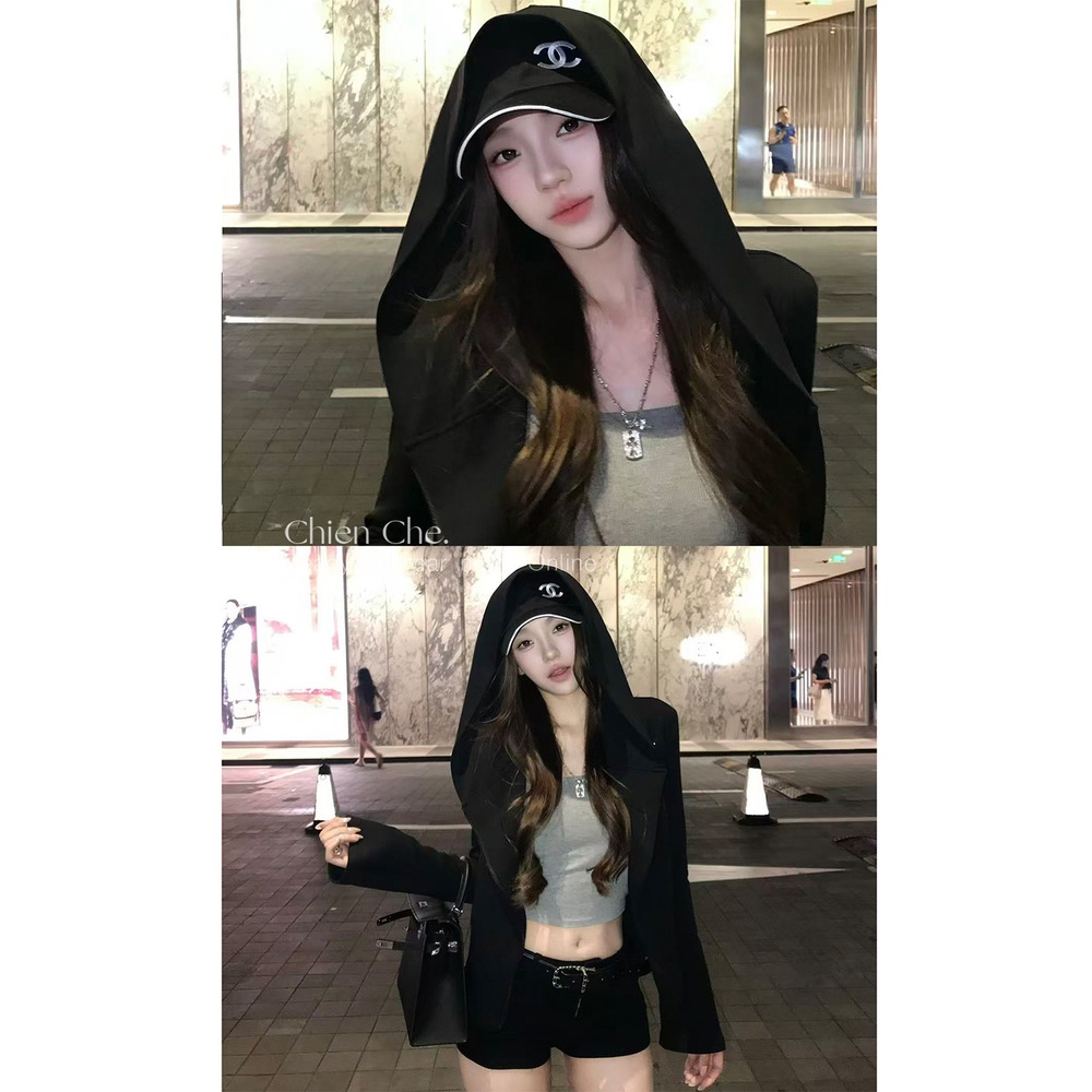 여성 슬림핏 와이드 빅 후드 집업 이미지 6
