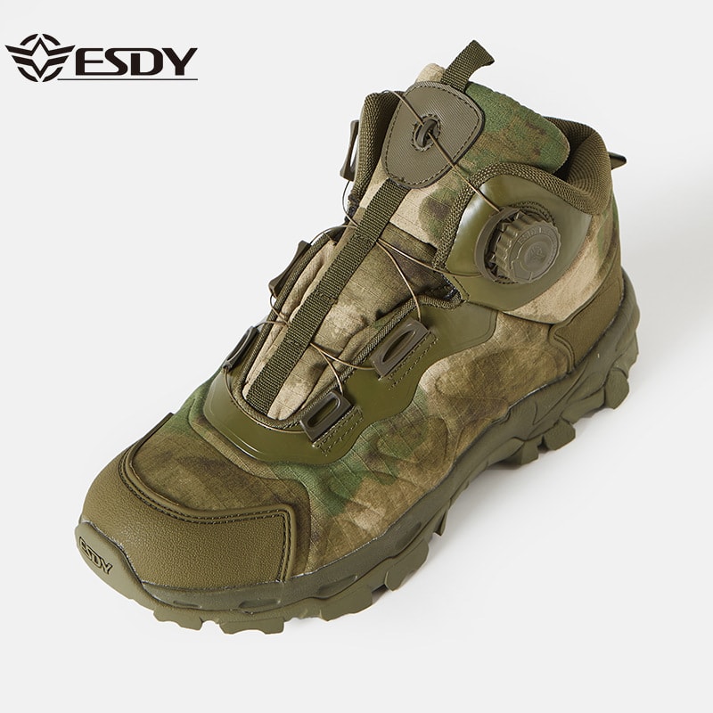 ESDY 남성 아웃도어 트레킹화 비브람 밑창 경량 로우컷 등산화 661-그린 카모, 255 - 상품 이미지