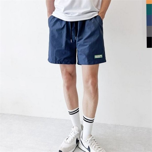 베이직 나일론 반바지 캐주얼 우븐 반바지 데일리 여름 밴딩 통풍 - 상품 이미지