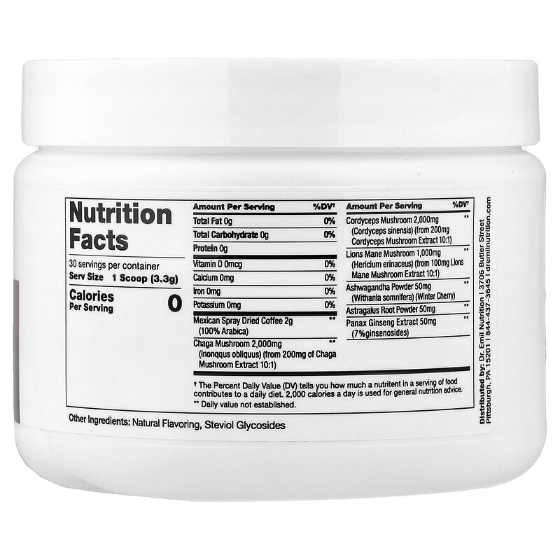 Dr Emil Nutrition 버섯 커피 캐러멜 99g, 1개 - 상세 이미지 2