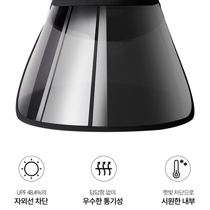 썬캡 자외선 99% 차단 햇빛가리개모자 암막 UV 챙넓은 조깅 런닝 등산 낚시 산책 골프 - 상세 이미지 2