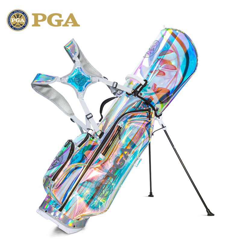 PGA 정품 스탠드 홀로그램 여성 캐디백 경량 골프백 가벼운 투명 캐디백 골프가방 - 상품 이미지