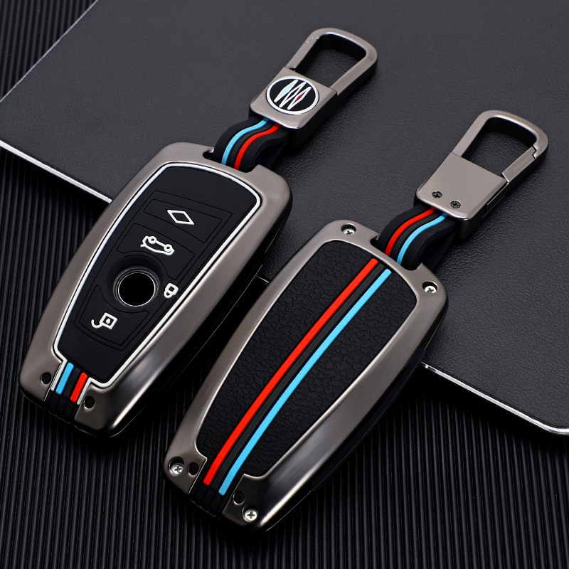 메탈 스마트 키케이스 키 홀더 커버 차량 악세사리 BMW, 구형, 그레이 - 상품 이미지