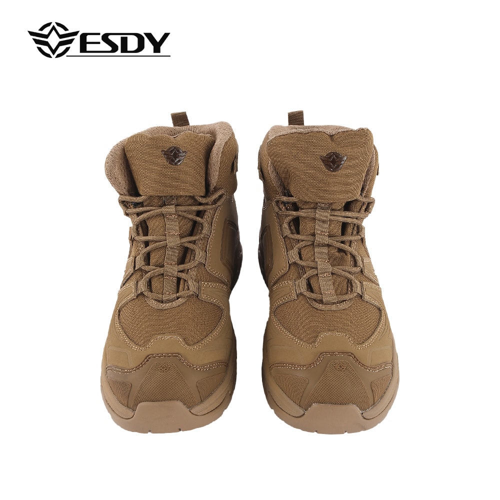 ESDY 남성 소가죽 미드컷 트레킹화 아웃도어 등산화 카키, 250 - 상품 이미지