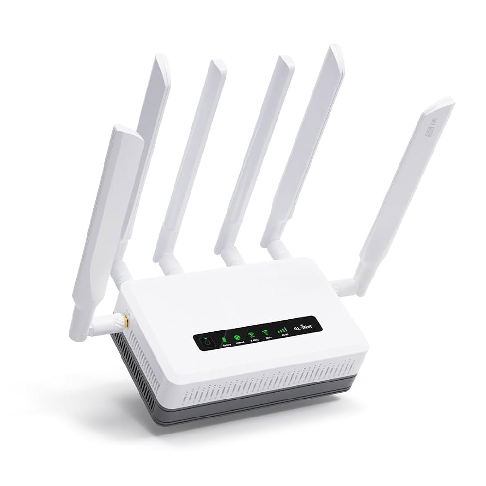 듀얼 SIM 카드 슬롯, Wi-Fi 6 셀룰러 라우터, 내장 배터리, 멀티 WAN, VPN, OpenWrt, 사무실, 소매, 이벤트, 비즈니스용 5G 라우터를 갖춘 GL.iNet - 상품 이미지