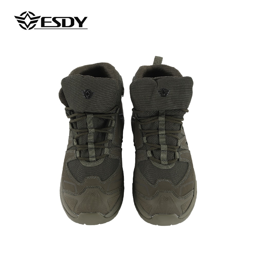 ESDY 남성 소가죽 미드컷 트레킹화 아웃도어 등산화 그린, 245 - 상품 이미지