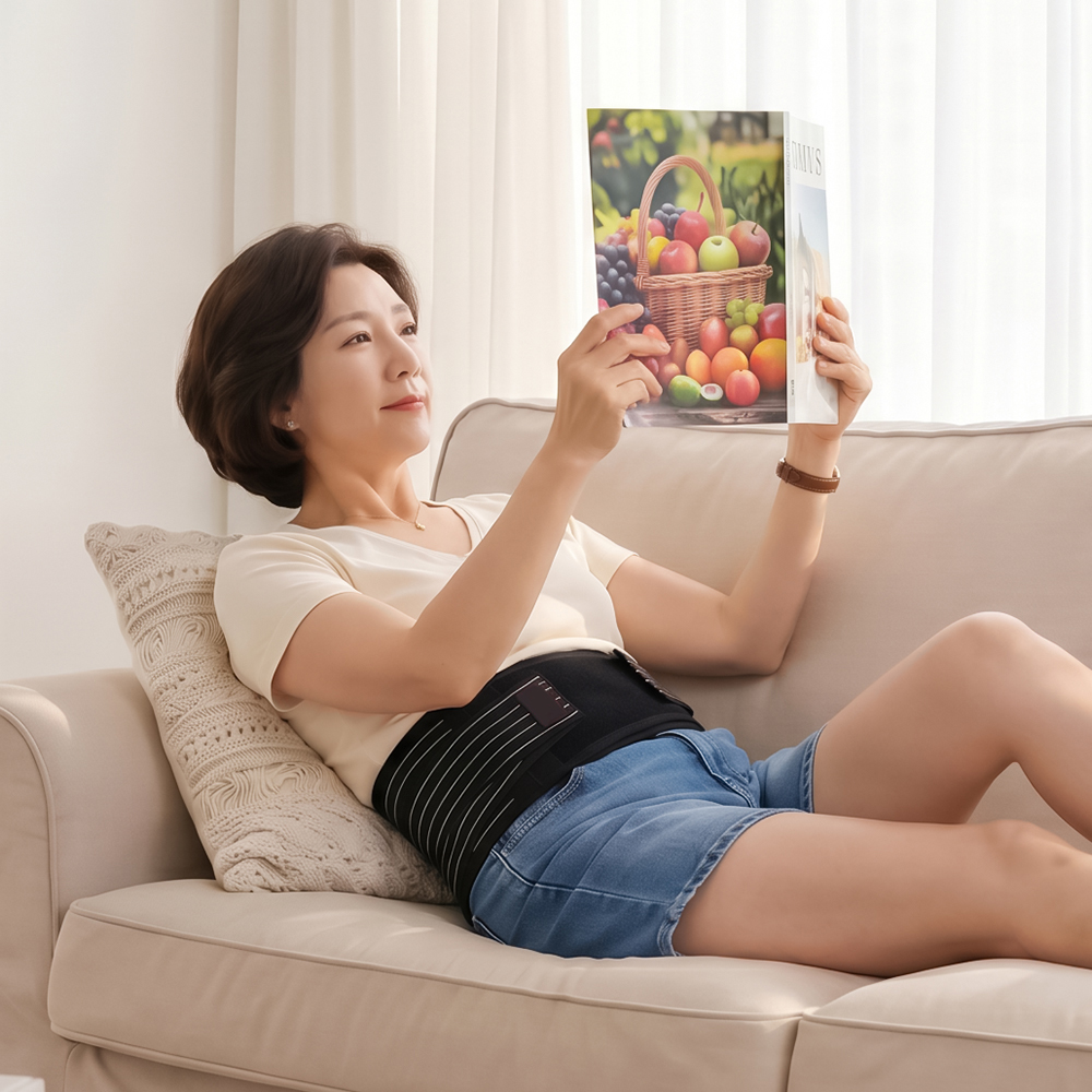 블랙 시니어벨트 레벨2 시니어 의료용 허리보호대 자석 허리통증 약국 요추 척추 복대 디스크 - 상세 이미지 3