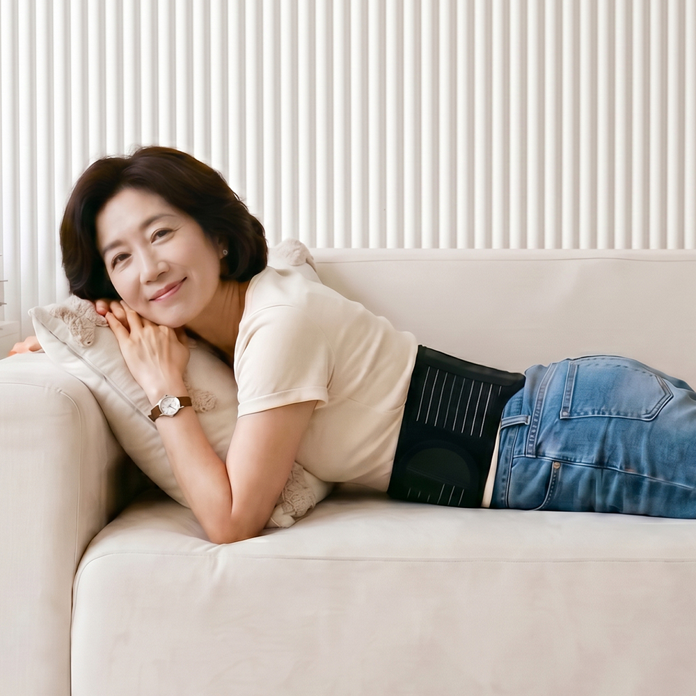 블랙시니어벨트레벨1 시니어 의료용 허리보호대 복대 자석 요통완화 디스크 약국 요추 척추 - 상세 이미지 2