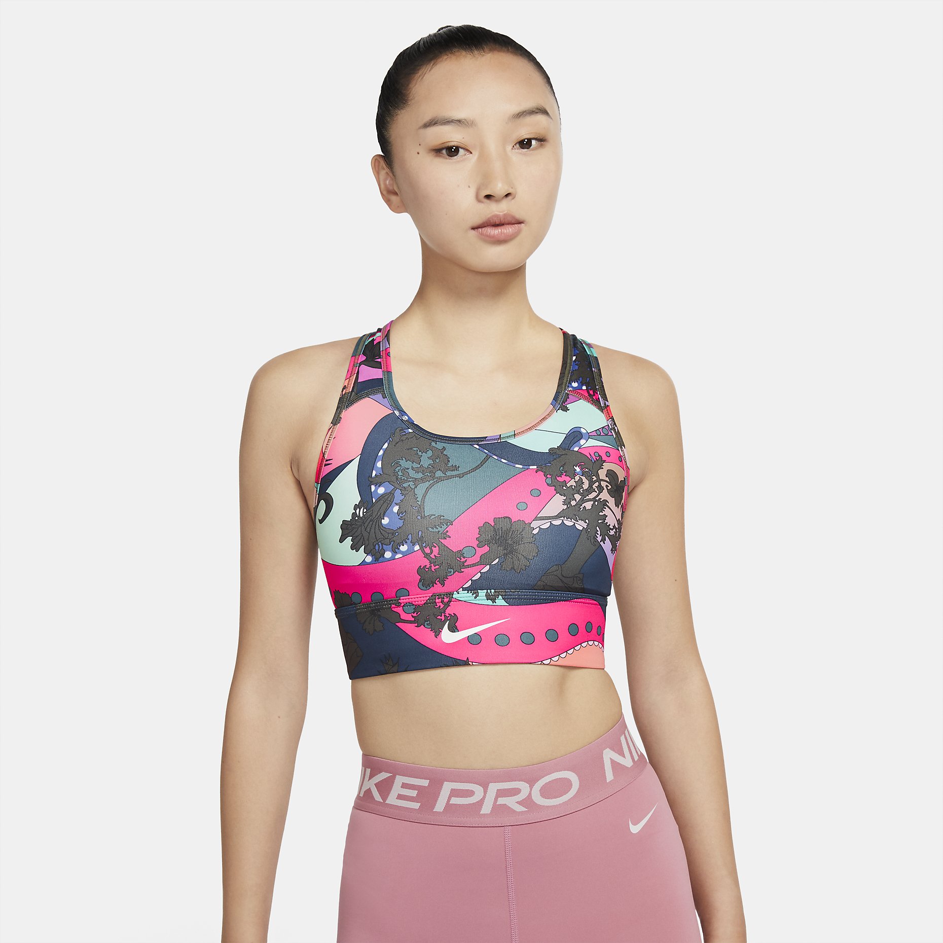나이키 SWOOSH ICNCLSH BRA PRT 여성 스포츠 브