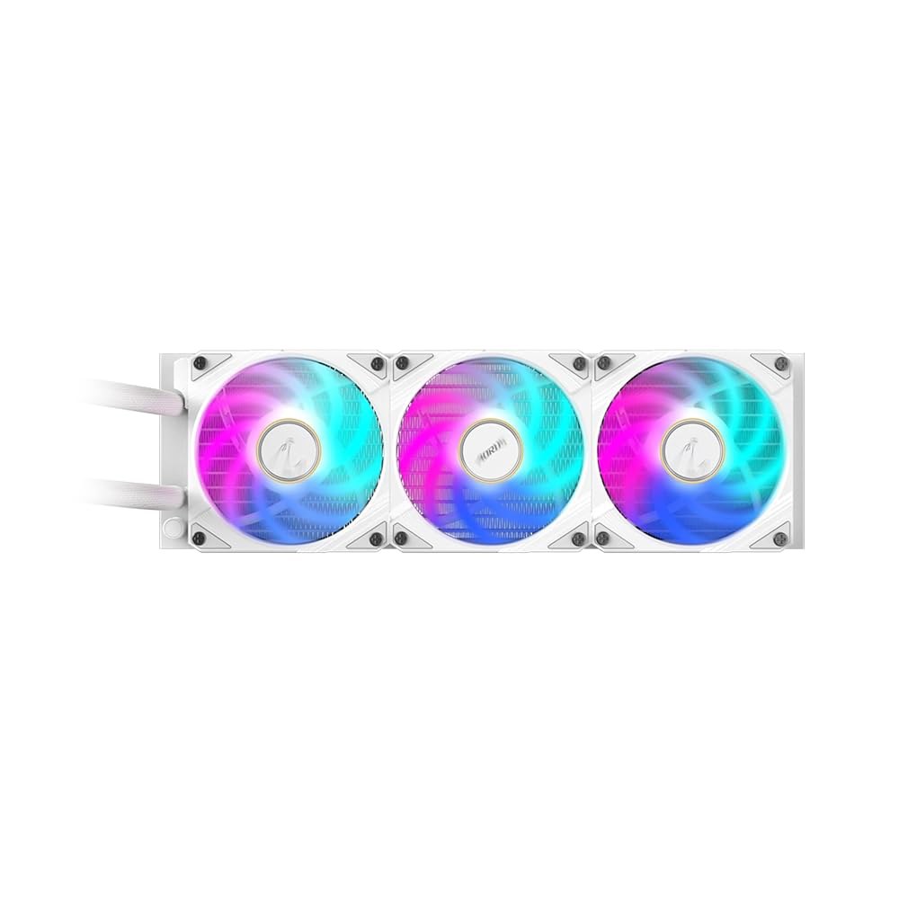 AORUS WATERFORCE X II 360 ICE 액체 CPU 쿨러, 360mm 라디에이터, 3배 120mm 저소음 ARGB 팬, 인텔 LGA1851, LGA1700 및 AMD - 상세 이미지 3