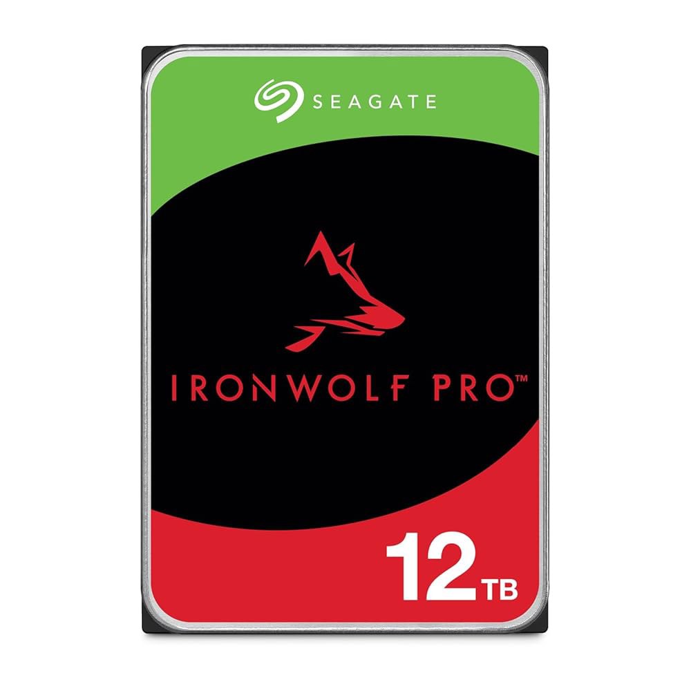 Seagate IronWolf Pro, 12TB, 엔터프라이즈 NAS 내장 HDD - CMR 3.5인치, SATA 6Gb/s, 7,200RPM, 256MB RAID 네트워크 연결 - 상품 이미지