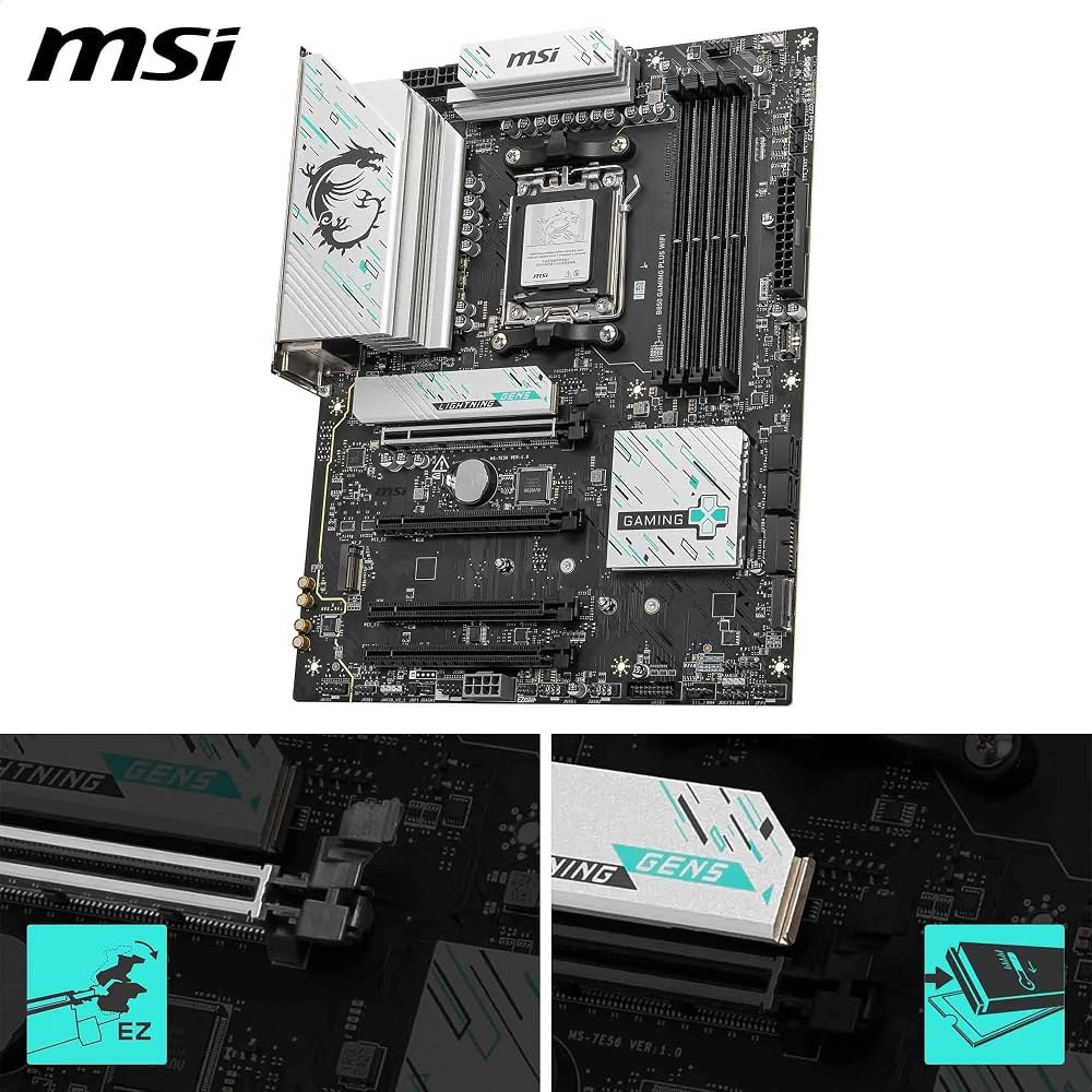 MSI B850 게이밍 플러스 WiFi 마더보드, ATX - AMD Ryzen 9000/8000/7000 프로세서, AM5 DDR5 메모리 부스트 8200+ MT/s(OC), PC - 상세 이미지 3