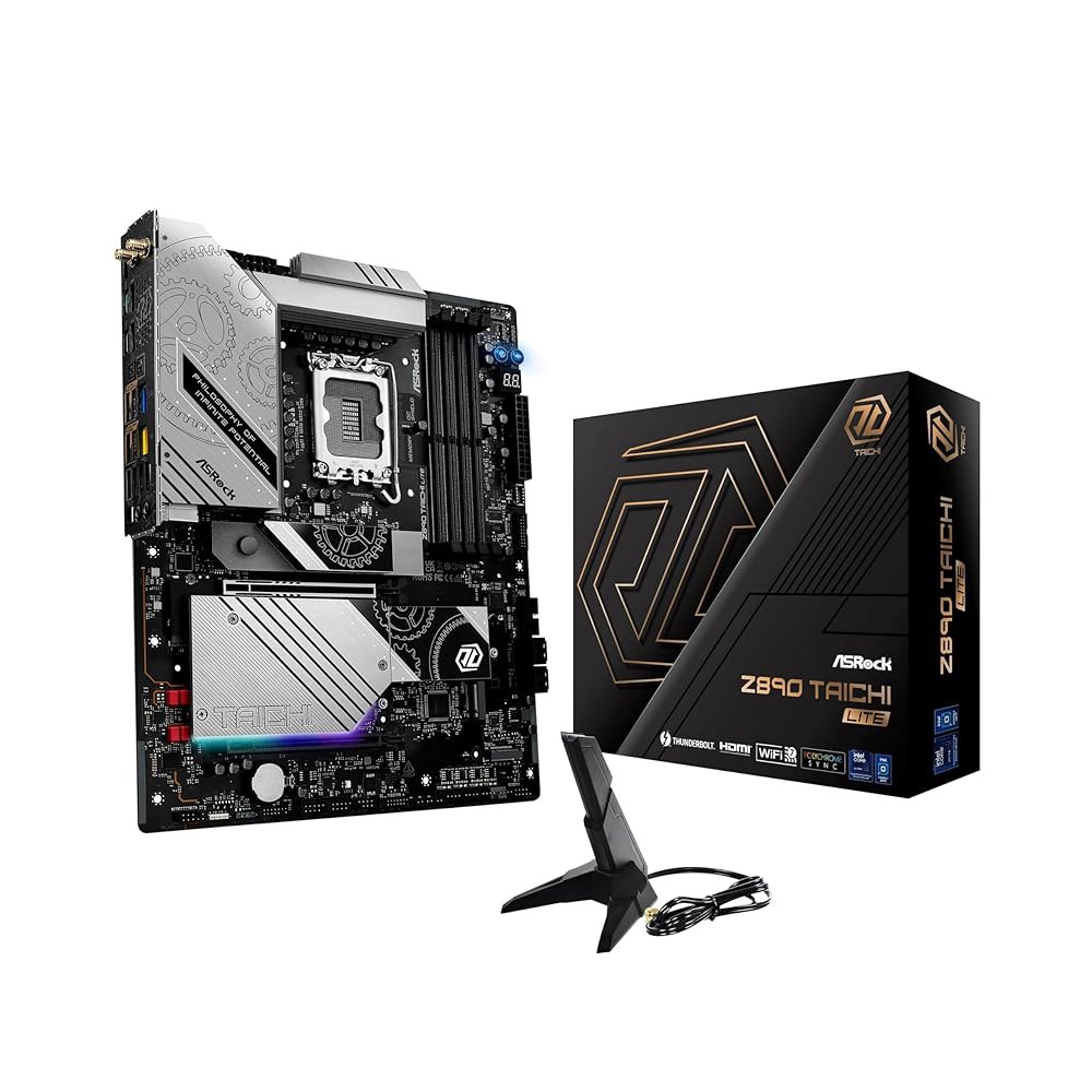 ASRock Z890 타이치 라이트 인텔 코어 울트라 LGA1851 RL-ILM WiFi 7 ATX 마더보드 DDR5 9200MHz 256GB PCIe 5.0 썬더볼 - 상품 이미지