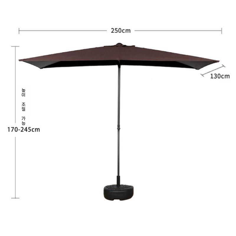 벽면 파라솔 하프파라솔 벽면설치 어닝 캐노피 야외 차양 카키 250x130cm - 상세 이미지 5
