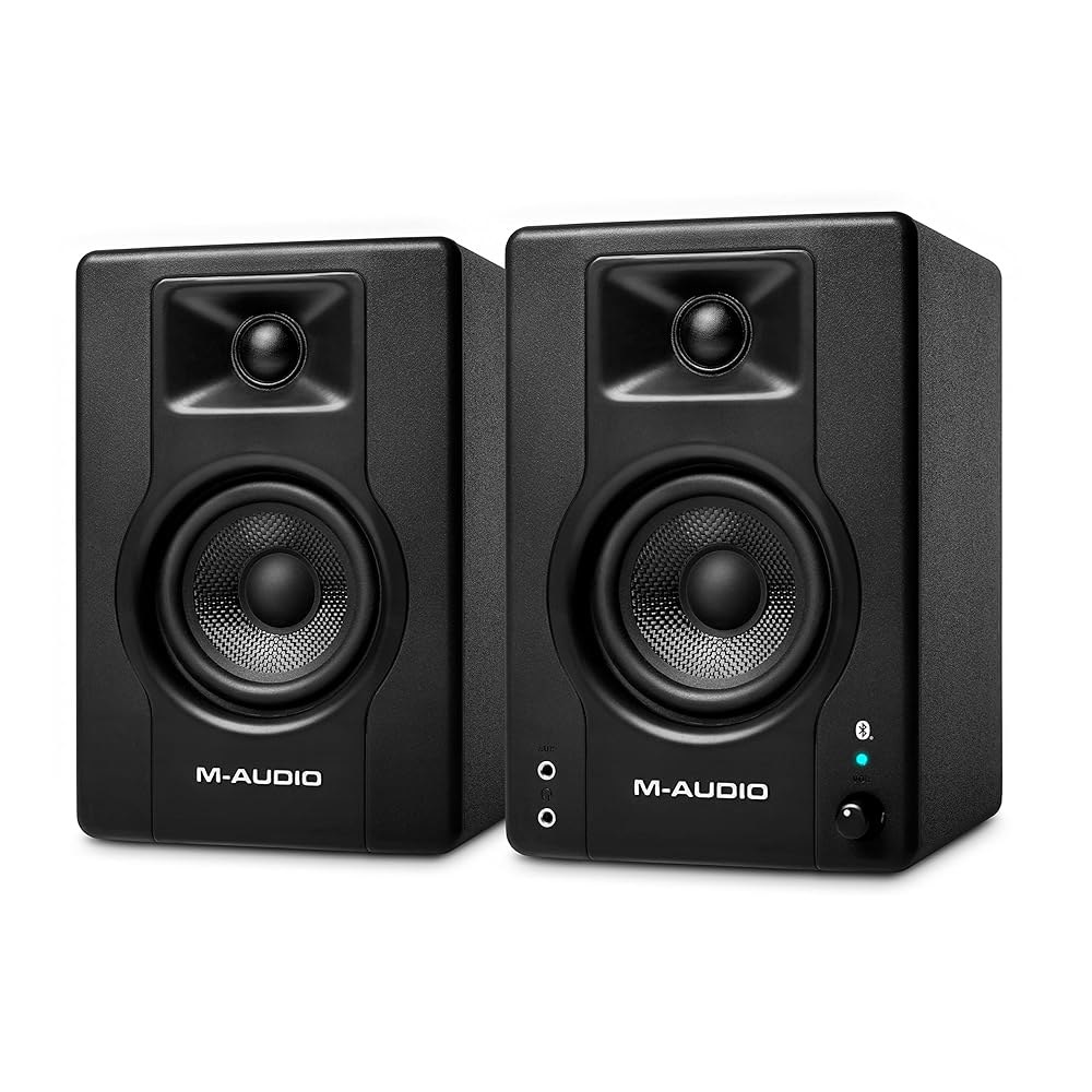 음악 제작 소프트웨어가 포함된 녹음 및 멀티미디어용 M-AUDIO BX3BT 페어 3.5인치 무선 블루투스 스튜디오 모니터 PC 스피커 3.5 inches Speakers Only - 상품 이미지