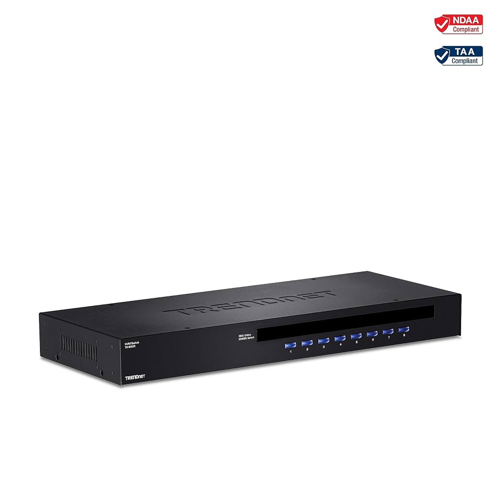 트렌드넷 8포트 USB/PS2 랙 마운트 KVM 스위치, TK-803R, VGA 및 USB 연결, PS/2 연결 지원, 디바이스 모니터링, 자동 스캔, 청각 피드백, 최대 8대의 - 상세 이미지 2