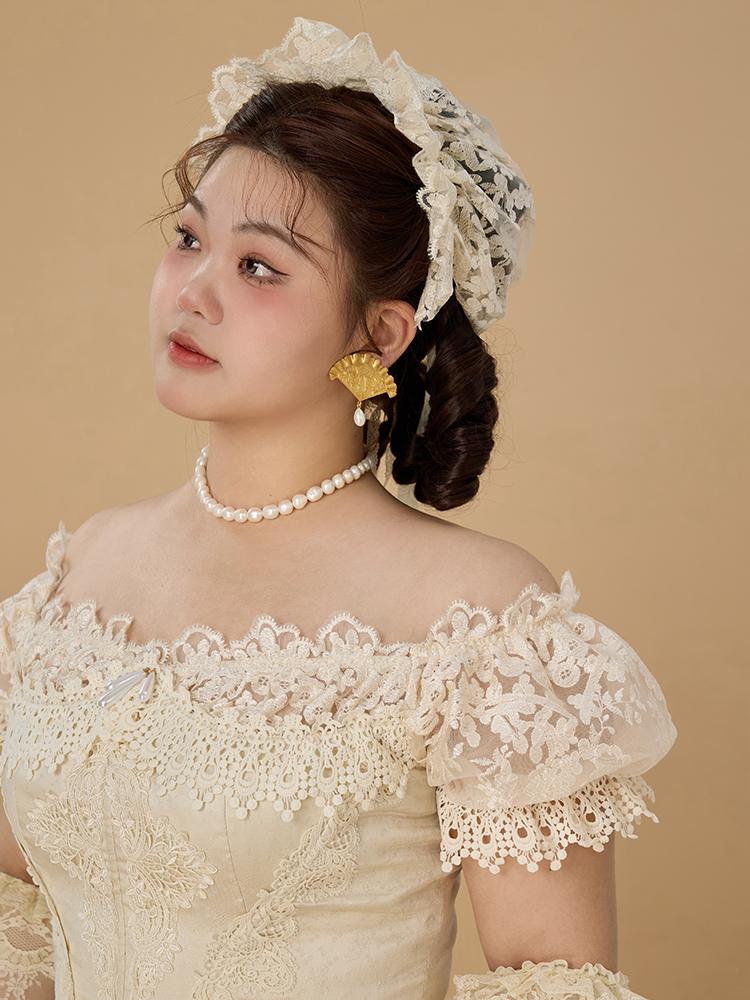 빅사이즈 드레스 셀프웨딩 피로연 웨딩드레스 촬영 부 원피스 셀프 리마인드 체리루즈웨딩 앤티크 애프리콧 0XL - 상세 이미지 2