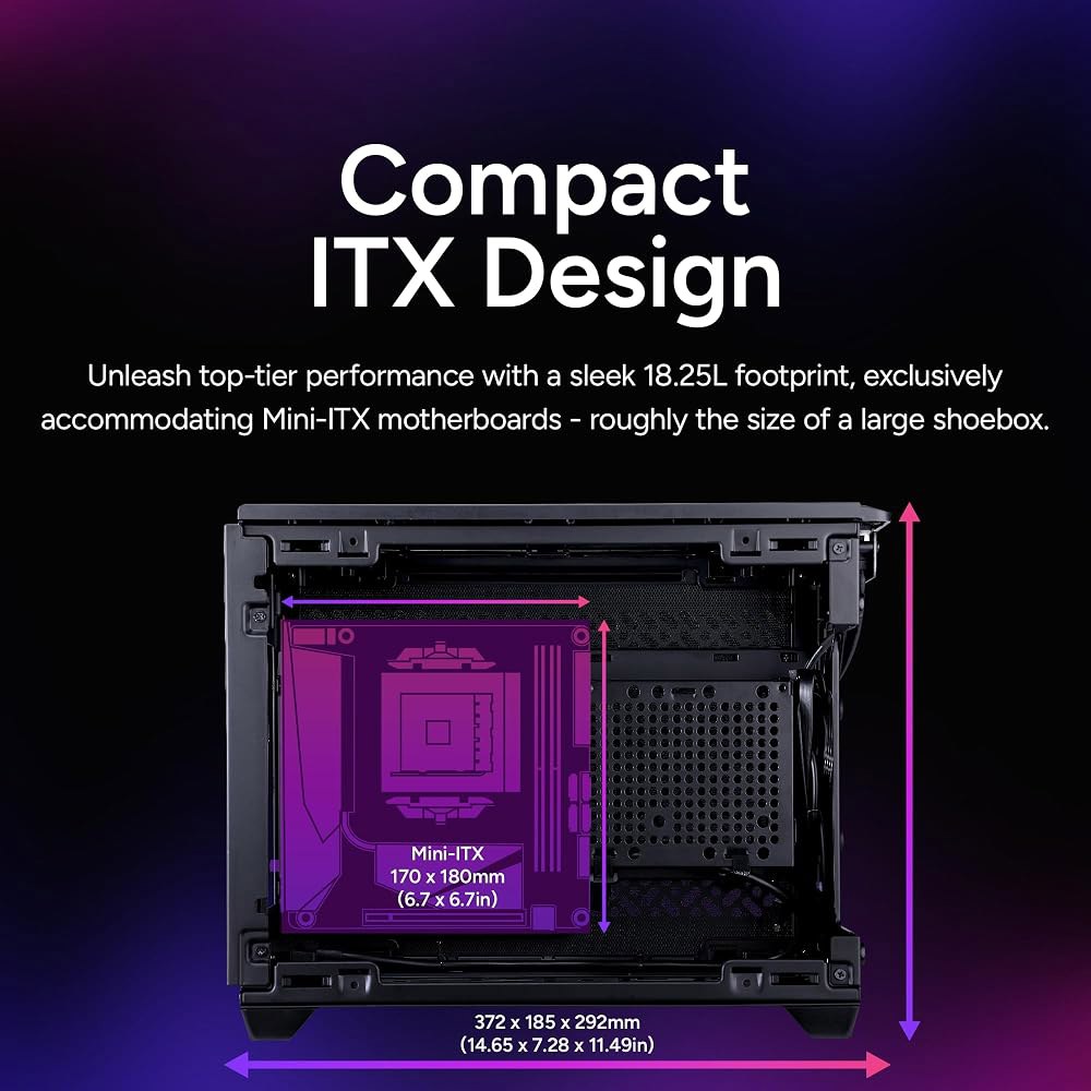 쿨러 마스터 NR200P V3 미니 ITX PC 케이스, 고풍량, 361.5mm GPU 지원 280mm AIO 라디에이터 지원, 그래픽 카드 SFX PSU 버티컬 마운트, PCIe - 상세 이미지 3