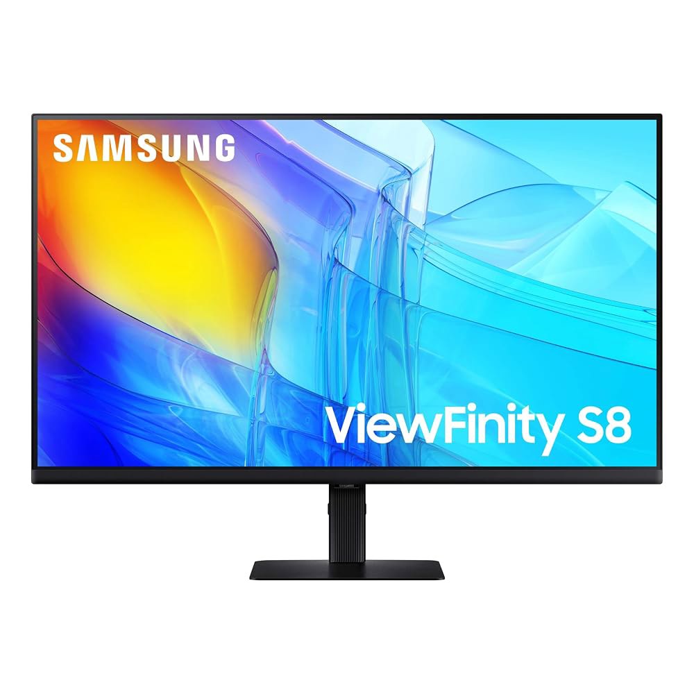 삼성 32인치 뷰피니티 S8 (S80D) 시리즈 4K UHD 고해상도 컴퓨터 모니터, HDR10, HDMI, 디스플레이포트, USB-A, 높이 조절 가능 스탠드, LS32D806E - 상품 이미지