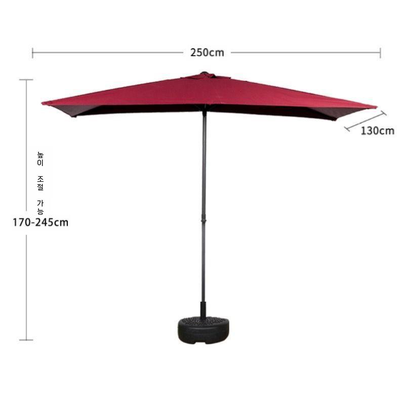 벽면 파라솔 하프파라솔 벽면설치 어닝 캐노피 야외 차양 카키 250x130cm - 상세 이미지 4
