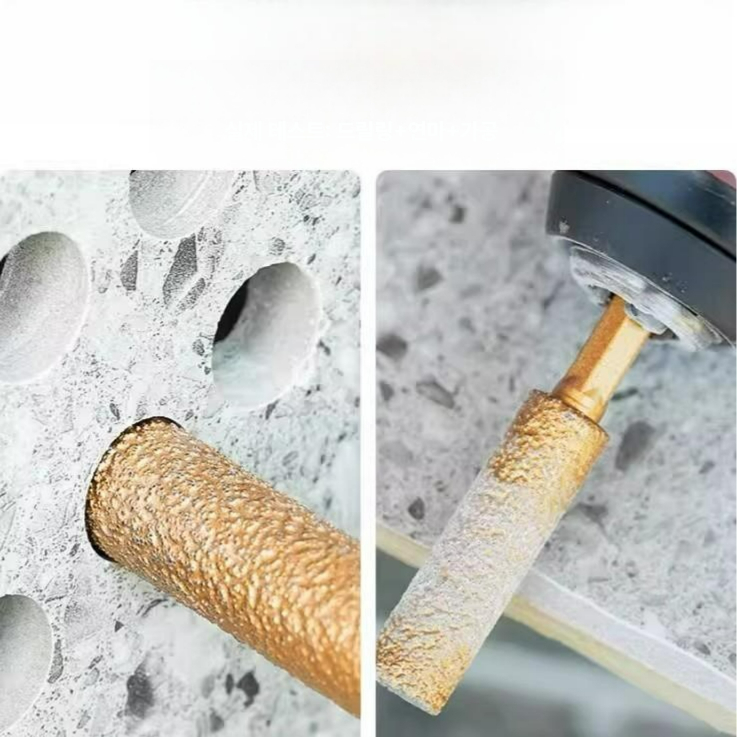 다이아몬드 확공 비트 육각샹크 타일 세라믹 구멍 확대 연마 드릴날 6mm 2개 30 - 상품 이미지