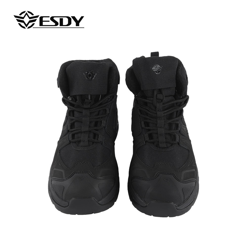 ESDY 남성 소가죽 미드컷 트레킹화 아웃도어 등산화 블랙, 255 - 상품 이미지
