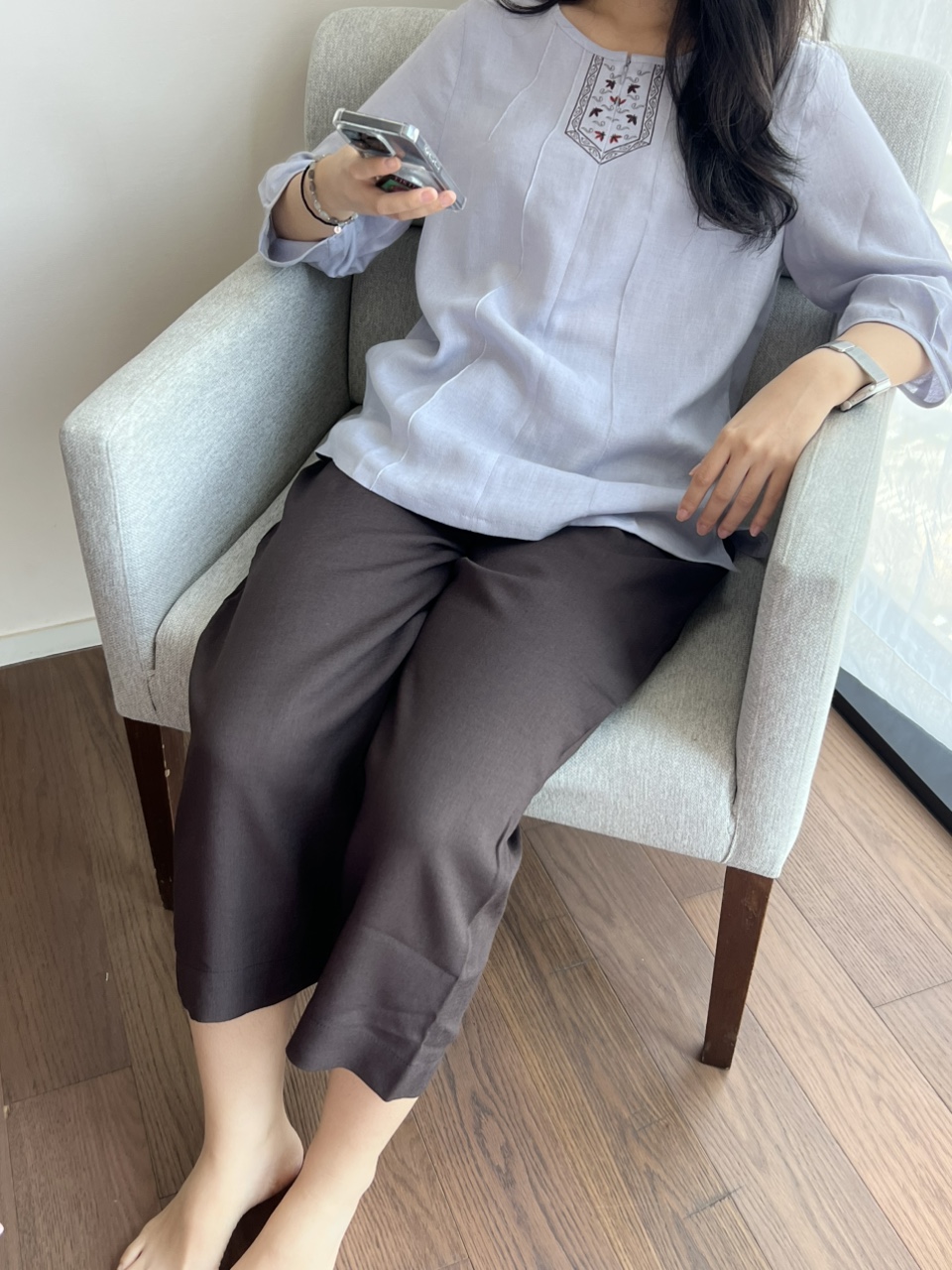 여자 우드 통바지 봄여름가을바지 생활한복 개량한복 - 상세 이미지 4
