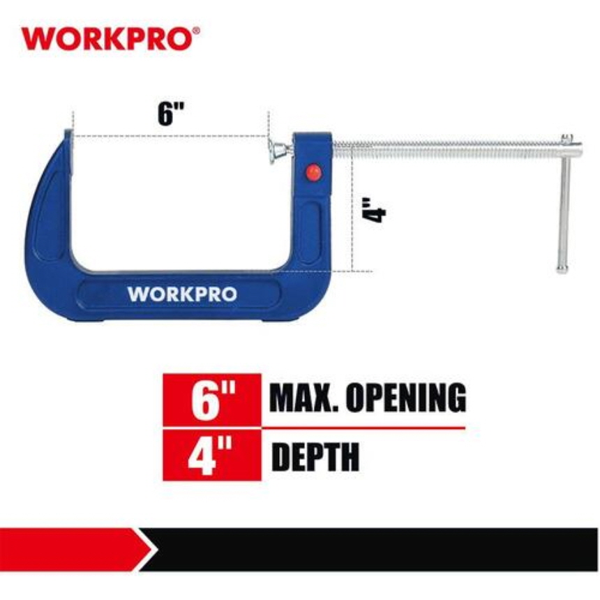 워크프로 만력기 퀵타입 C형 클램프 고정 바이스 WP232022 75mm(3인치) - 상세 이미지 2