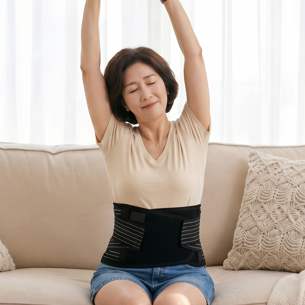블랙 시니어벨트 레벨3 시니어 의료용 허리보호대 자석 허리통증 요추 척추 복대 요통완화 - 상품 이미지