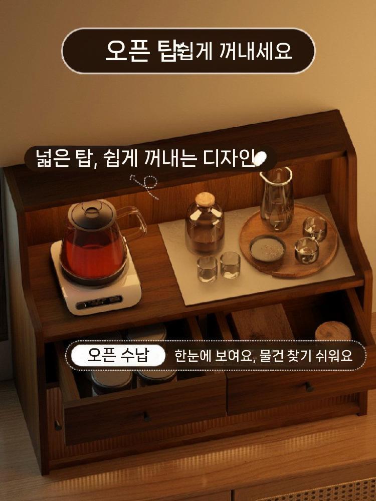 수납장 미니찬장 그릇장 커피장 주방 선반 정리대 원목 40cm 이미지 6