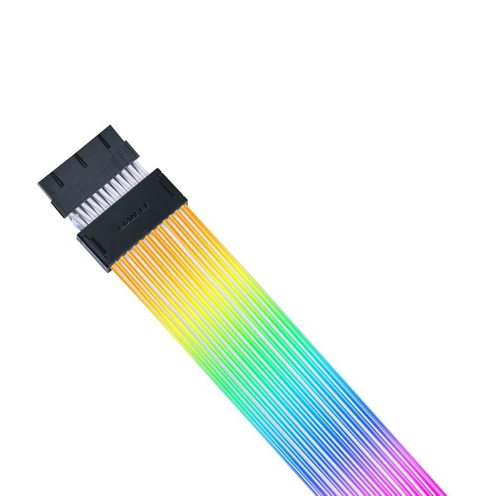 리안 리 스트리머 무선 24핀 RGB 메인보드 전원 연장 케이블(무선 컨트롤러 포함), 2.4GHz 조명 제어, 315mm(12.4인치) 12개의 라이트 가이드, 컨트롤러(포함) - 상품 이미지