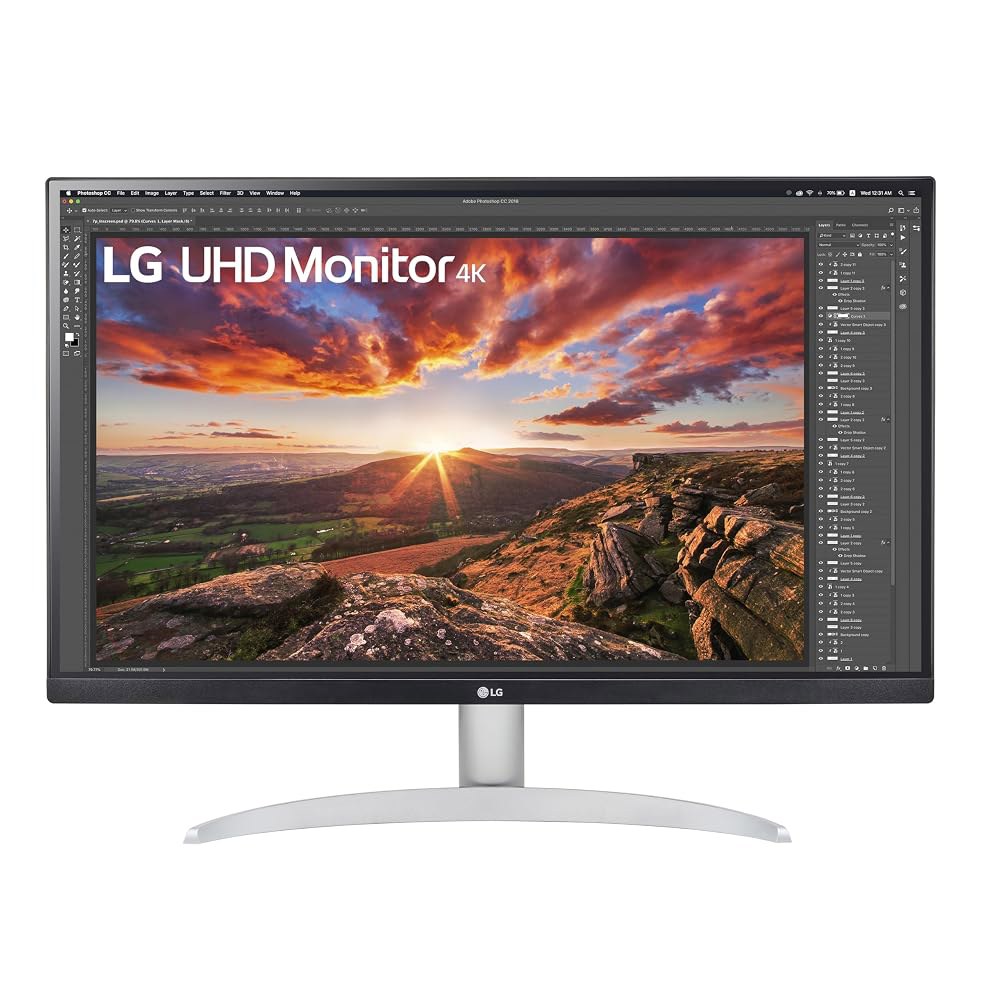 LG 27UP600-W 27인치 초미세 4K UHD(3840x2160) IPS 컴퓨터 모니터, AMD 프리싱크, VESA 디스플레이 HDR 400, 리더 모드, 플리커 세이프, - 상품 이미지