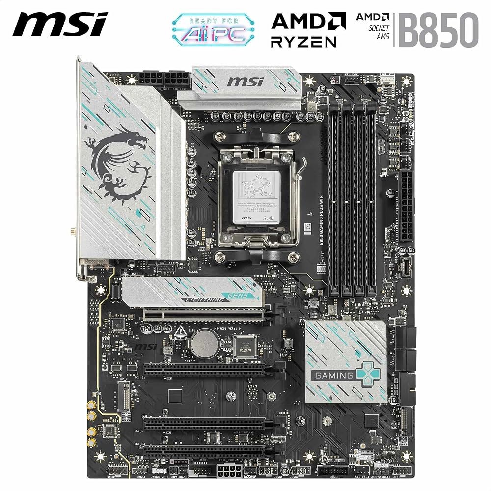 MSI B850 게이밍 플러스 WiFi 마더보드, ATX - AMD Ryzen 9000/8000/7000 프로세서, AM5 DDR5 메모리 부스트 8200+ MT/s(OC), PC - 상세 이미지 2