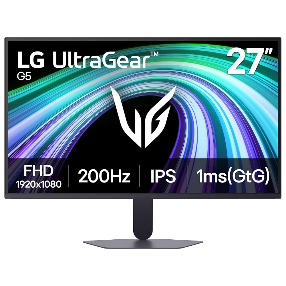 LG 27G523B-B 27인치 울트라기어 풀 HD(1920 x 1080) IPS 게이밍 컴퓨터, 200Hz, 1ms, NVIDIA G-Sync 호환, AMD 프리싱크 프리미엄, - 상품 이미지