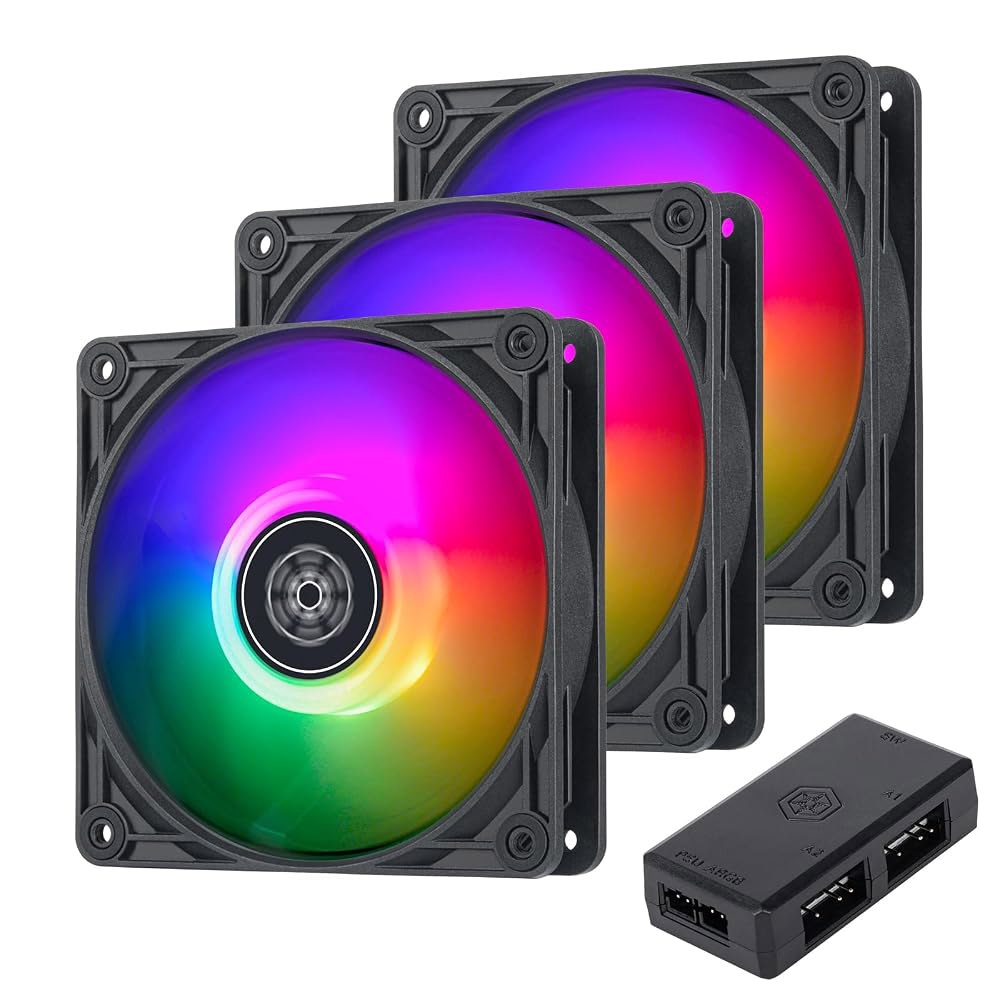 실버스톤 테크놀로지 비스타 120 ARGB 3 팬 팩, 컨트롤러, SST-VS120B-ARGB-3PK - 상품 이미지