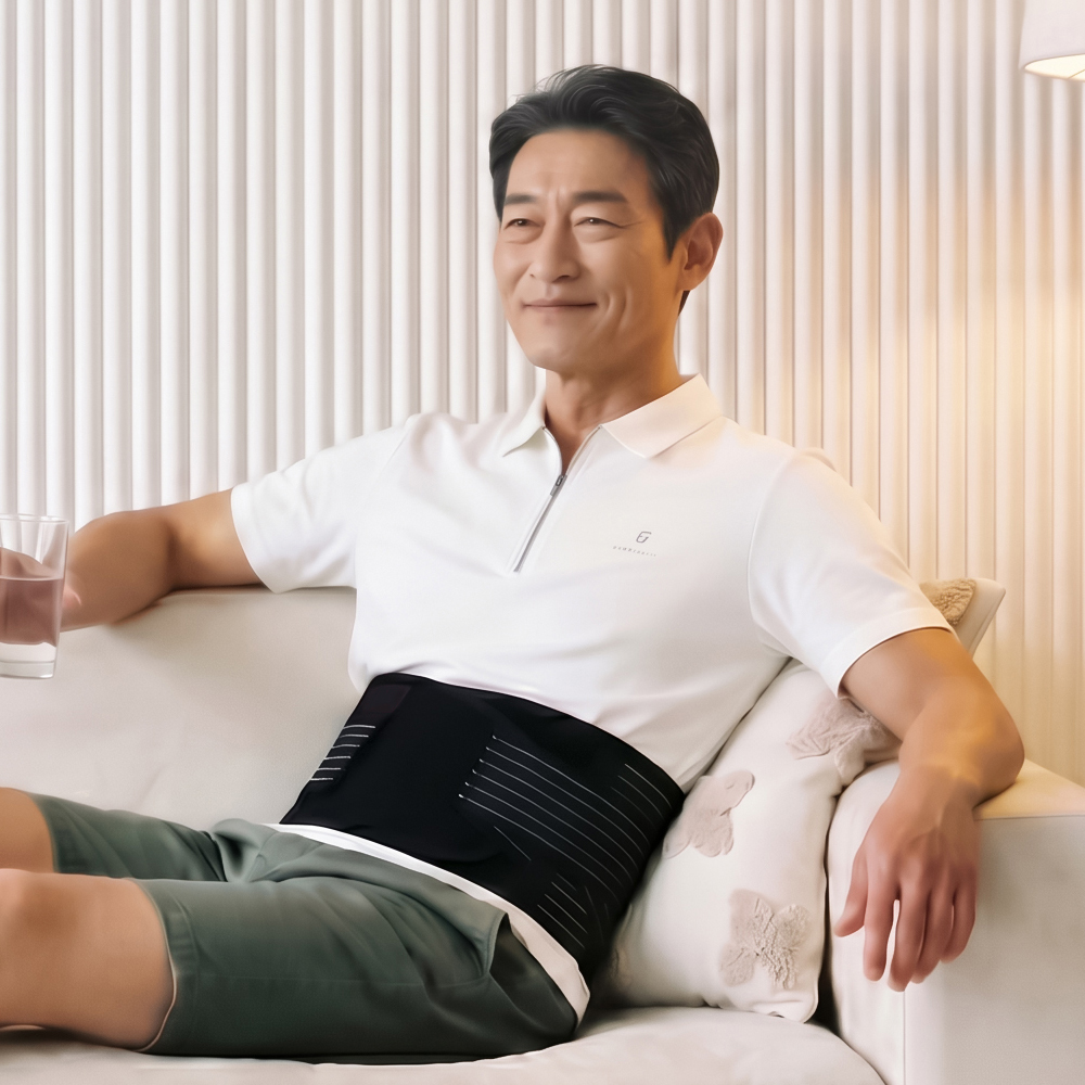 블랙 시니어벨트 레벨3 시니어 의료용 허리보호대 자석 허리통증 요추 척추 복대 요통완화 - 상세 이미지 4