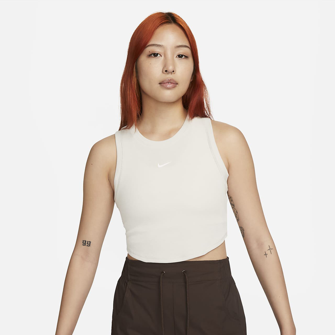 나이키 스포츠웨어 에센셜 골지 크롭 화