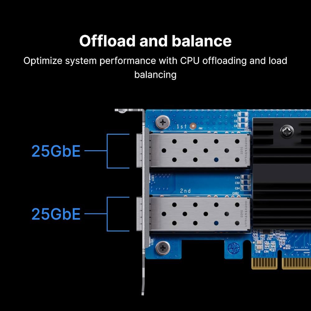 Synology 2포트 25GbE SFP28 PCIe 네트워크 어댑터(E25G30-F2) E10G30-T2 - 상세 이미지 2