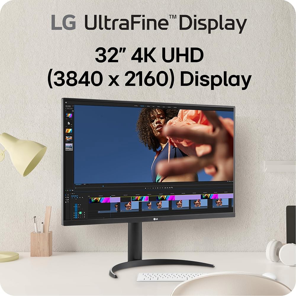 LG 32UR550K-B 32인치 초미세 4K UHD (3840 x 2160) 컴퓨터 모니터, HDR10, 60Hz, HDMI, 디스플레이포트, 틸트/높이/피봇 조절 스탠드, 블랙 - 상세 이미지 2