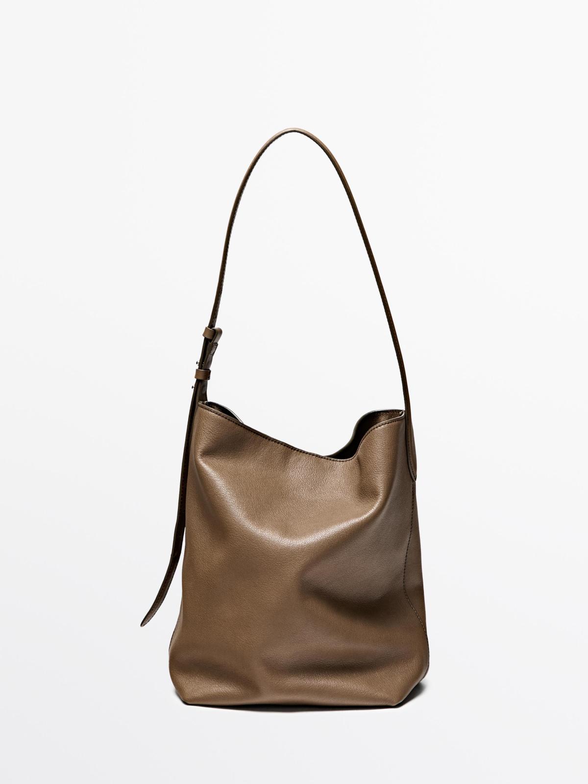 마시모두띠 프리미엄 나파 레더 베이직 버킷백 6947/654 MOLE BROWN