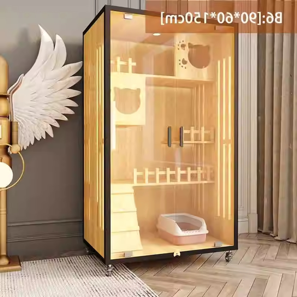 고양이 아파트 놀이터 방인테리어 가정용 격리장 고급 B1 60x60x120cm 우드 - 상세 이미지 2