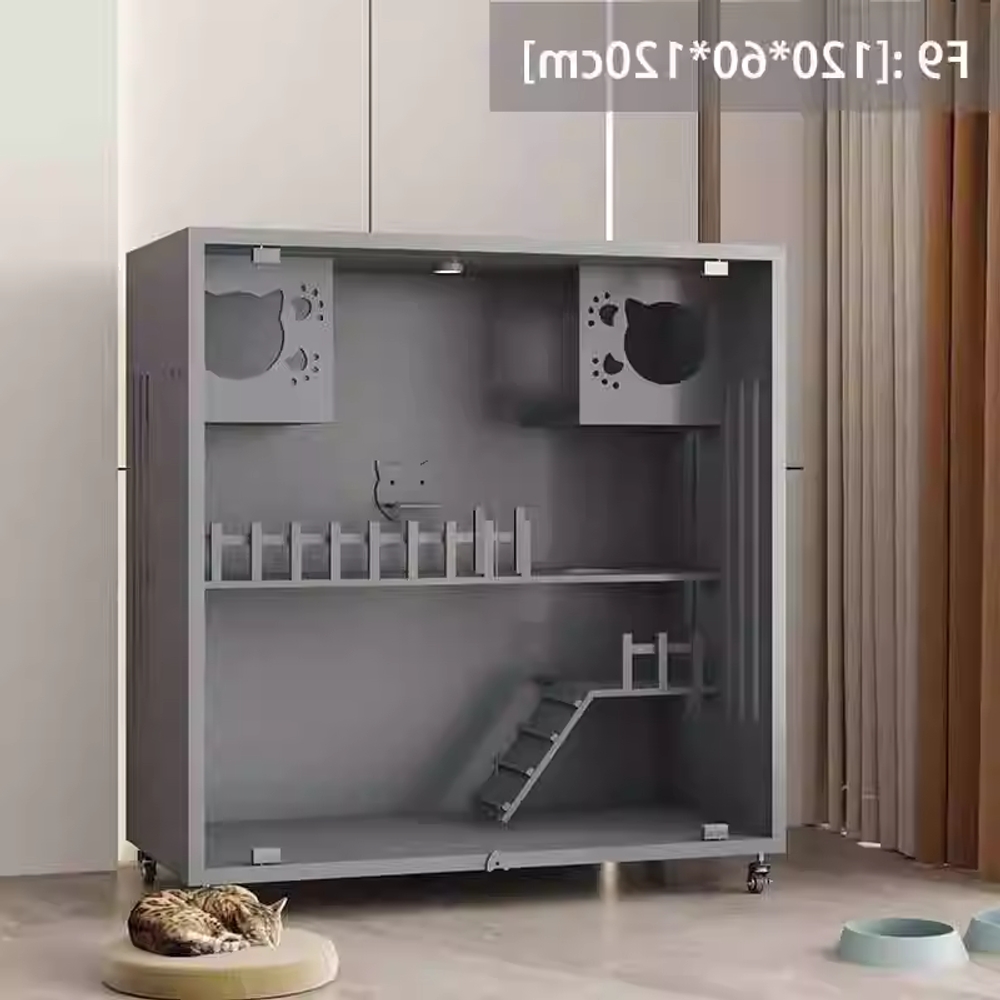 고양이 아파트 놀이터 방인테리어 가정용 격리장 고급 B1 60x60x120cm 우드 - 상세 이미지 4