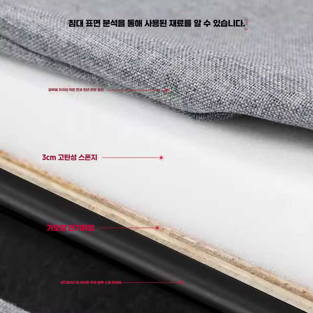 1인용간이침대 싱글 야전 접히는 점심 시간 사무실 기본모델-60cm - 상세 이미지 3